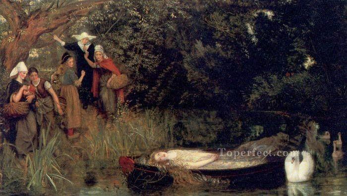 La Dama de Shalott Prerrafaelita Arthur Hughes Pintura al óleo